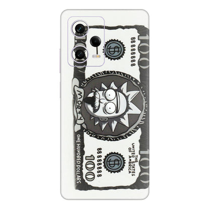 Xiaomi Redmi Phone Skins (All Models) - Rick And Morty Hundred Dollar Anime - Matte Finish (M-161) Redmi Note 12 Pro 5G