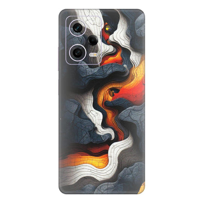 Xiaomi Redmi Phone Skins (All Models) - Abstract Volcanic Layers - Matte Finish (M-52) Redmi Note 12 Pro 5G