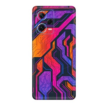 Xiaomi Redmi Phone Skins (All Models) - Tech Circuits Futuristic - 3D Embossed Finish (L-07) Redmi Note 12 Pro Plus 5G