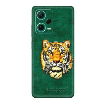 Xiaomi Redmi Phone Skins (All Models) - Leather Feel Tiger - 3D Embossed Finish (L-111) Redmi Note 12 Pro Plus 5G