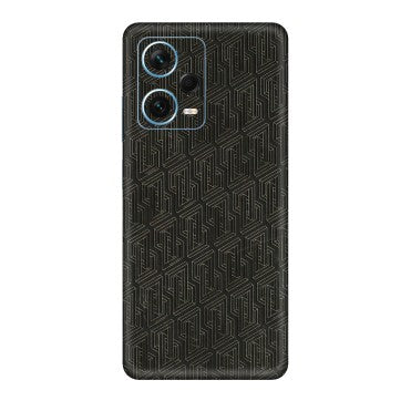 Xiaomi Redmi Phone Skins (All Models) - Black Abstract Pattern - 3D Embossed Finish (L-117) Redmi Note 12 Pro Plus 5G