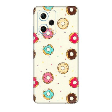 Xiaomi Redmi Phone Skins (All Models) - Mini Donuts Doodle Art - 3D Embossed Finish (L-122) Redmi Note 12 Pro Plus 5G