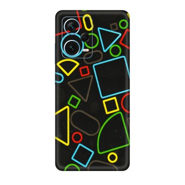 Xiaomi Redmi Phone Skins (All Models) - Black Shapes - 3D Embossed Finish (L-131) Redmi Note 12 Pro Plus 5G