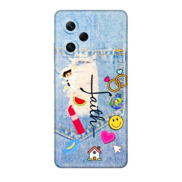Xiaomi Redmi Phone Skins (All Models) - Denim Jeans Pocket - 3D Embossed Finish (L-134) Redmi Note 12 Pro Plus 5G