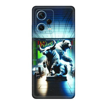 Xiaomi Redmi Phone Skins (All Models) - Stock Market Sensex Bear vs Bulls - 3D Embossed Finish (L-15) Redmi Note 12 Pro Plus 5G