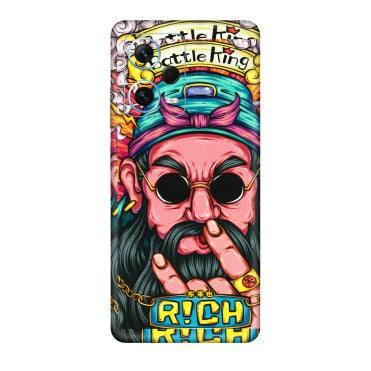 Xiaomi Redmi Phone Skins (All Models) - Battle King Dude Face - 3D Embossed Finish (L-178) Redmi Note 12 Pro Plus 5G