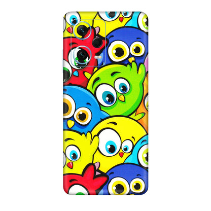 Xiaomi Redmi Phone Skins (All Models) - Cute Fluffy Birds - 3D Embossed Finish (L-213) Redmi Note 12 Pro Plus 5G