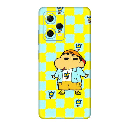 Xiaomi Redmi Phone Skins (All Models) - Yellow Blue Shinchan Cute - 3D Embossed Finish (L-221) Redmi Note 12 Pro Plus 5G