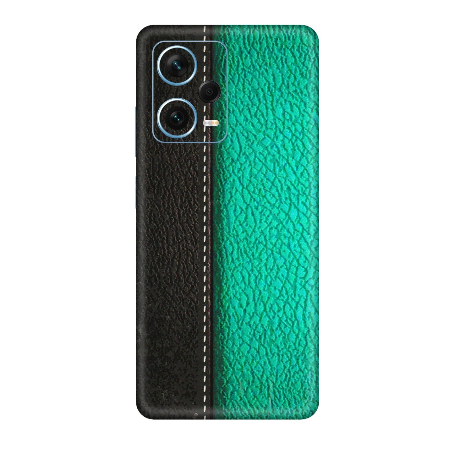Xiaomi Redmi Phone Skins (All Models) - Black Green Dual  Leather Stich - 3D Embossed Finish (L-233) Redmi Note 12 Pro Plus 5G