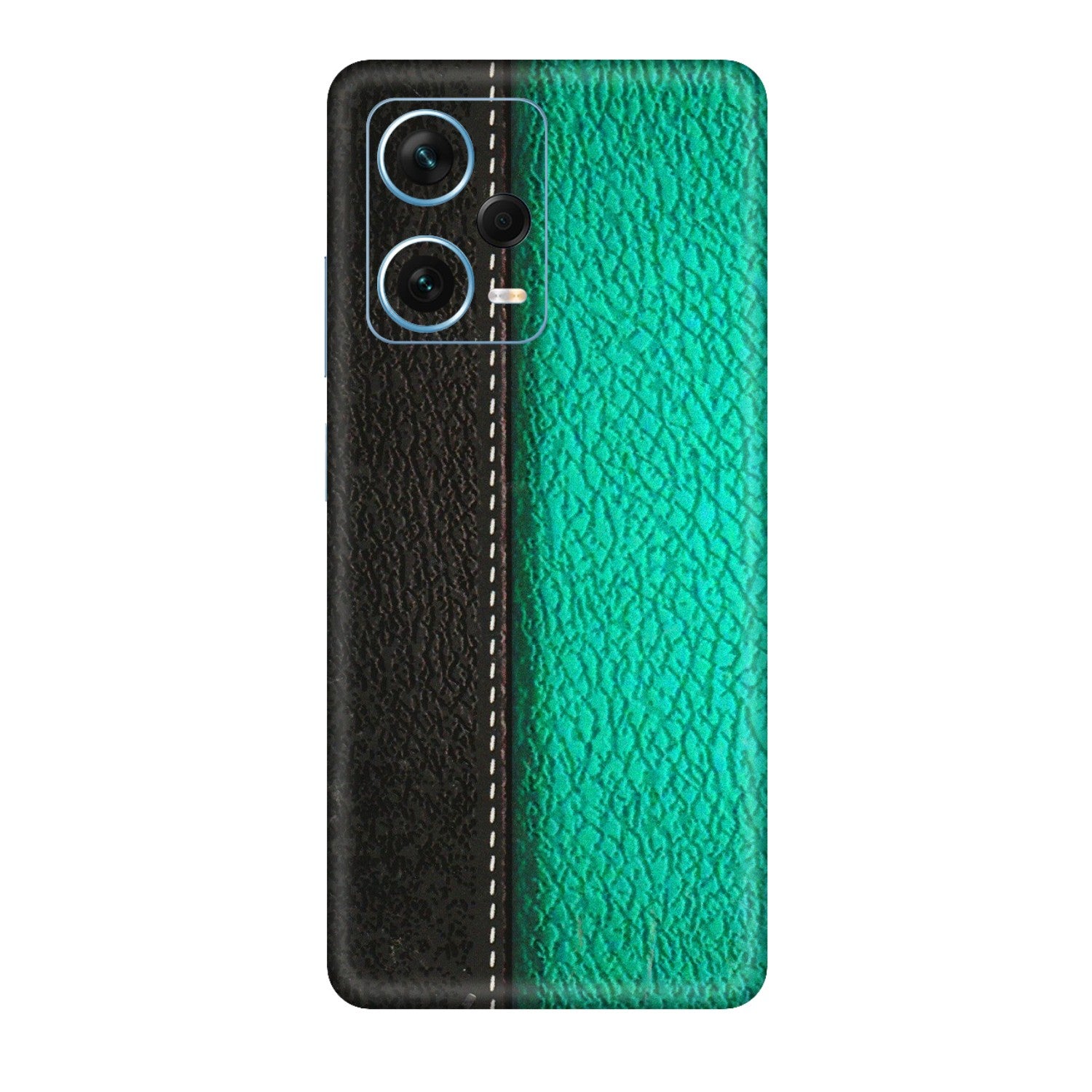 Xiaomi Redmi Phone Skins (All Models) - Black Green Dual  Leather Stich - 3D Embossed Finish (L-233) Redmi Note 12 Pro Plus 5G