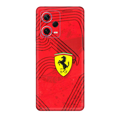 Xiaomi Redmi Phone Skins (All Models) - Red Ferrari Logo Stylish - 3D Embossed Finish (L-238) Redmi Note 12 Pro Plus 5G