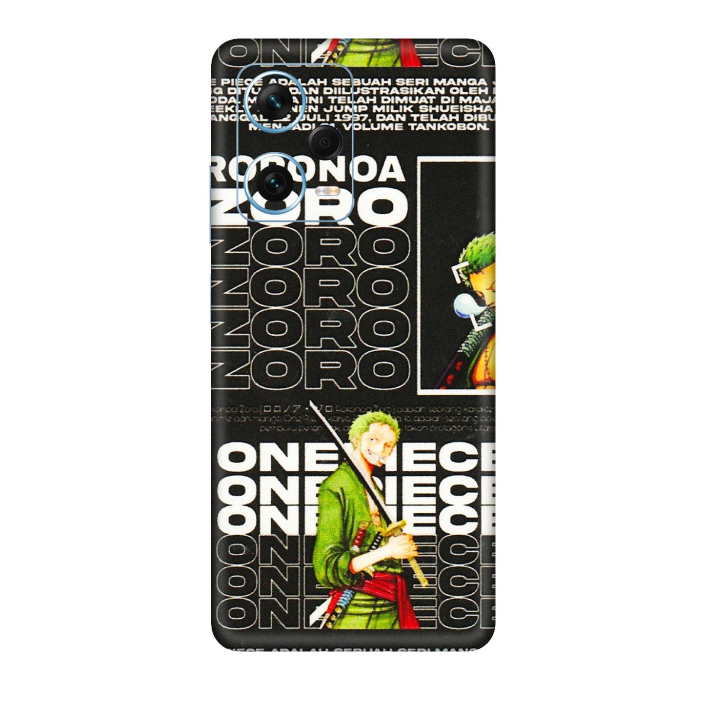 Xiaomi Redmi Phone Skins (All Models) - One Piece Zoro - 3D Embossed Finish (L-250) Redmi Note 12 Pro Plus 5G