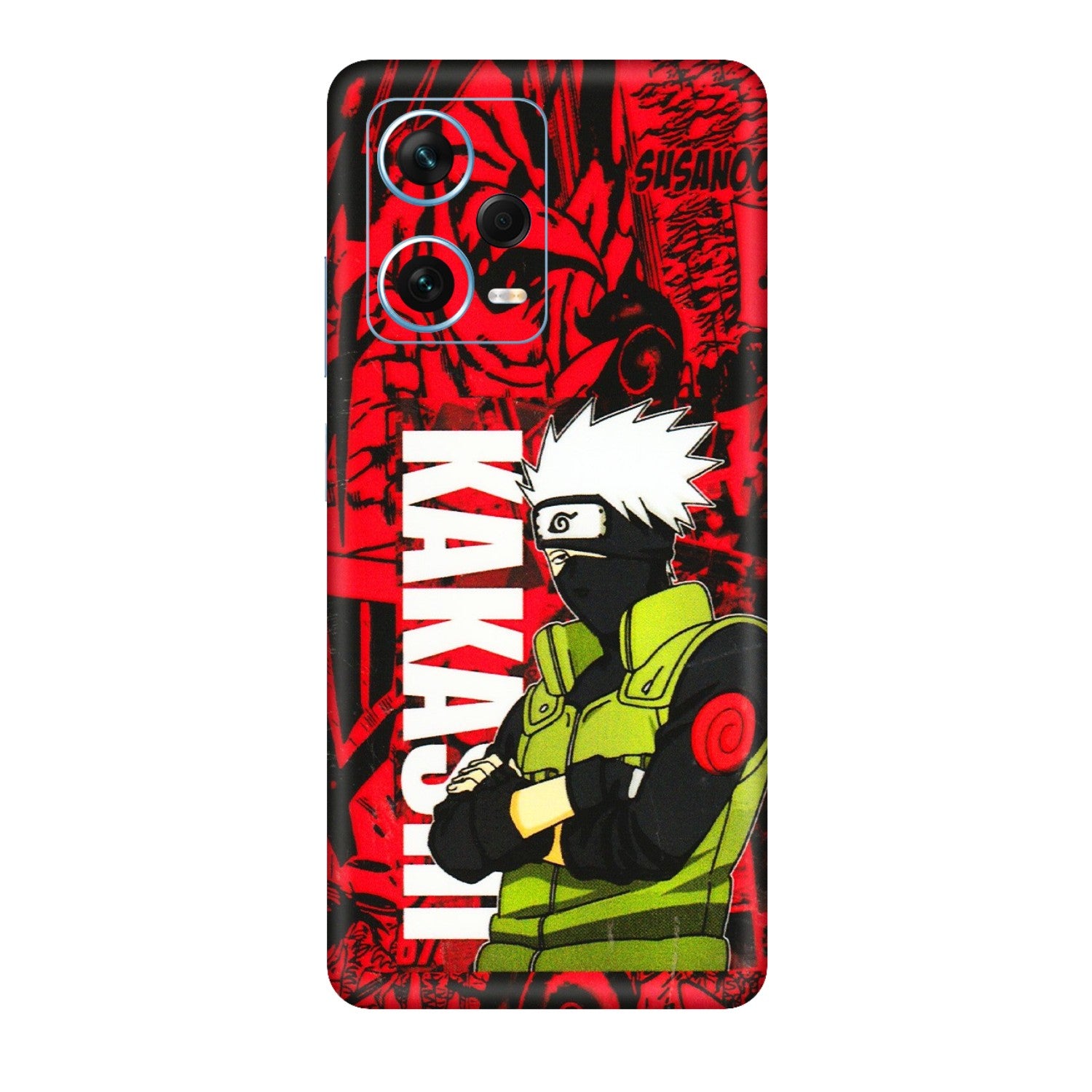Xiaomi Redmi Phone Skins (All Models) - Kakashi Red Anime - 3D Embossed Finish (L-251) Redmi Note 12 Pro Plus 5G