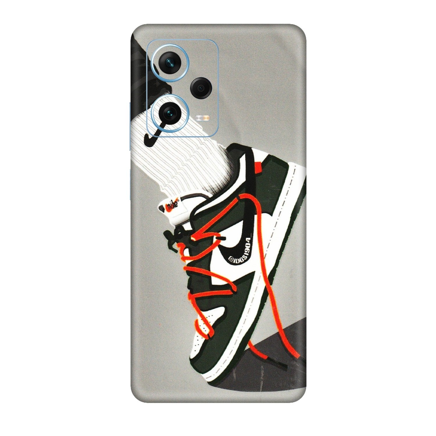 Xiaomi Redmi Phone Skins (All Models) - New Grey Sneaker - 3D Embossed Finish (L-261) Redmi Note 12 Pro Plus 5G
