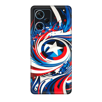 Xiaomi Redmi Phone Skins (All Models) - Captain America Logo - 3D Embossed Finish (L-307) Redmi Note 12 Pro Plus 5G