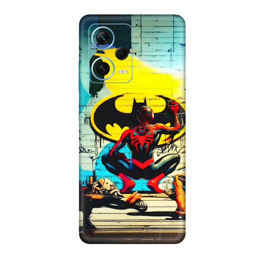 Xiaomi Redmi Phone Skins (All Models) - New Spiderman Bat Logo - 3D Embossed Finish (L-309) Redmi Note 12 Pro Plus 5G