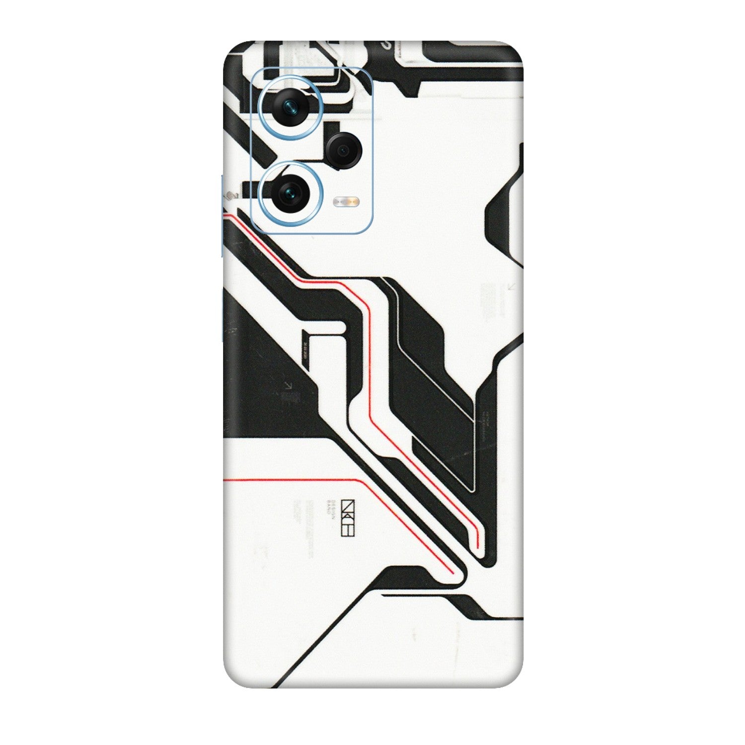 Xiaomi Redmi Phone Skins (All Models) - White Techy Logo - 3D Embossed Finish (L-312) Redmi Note 12 Pro Plus 5G