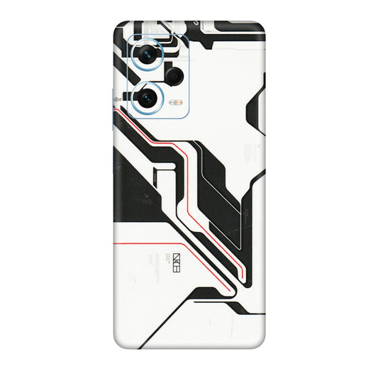 Xiaomi Redmi Phone Skins (All Models) - White Techy Logo - 3D Embossed Finish (L-312) Redmi Note 12 Pro Plus 5G