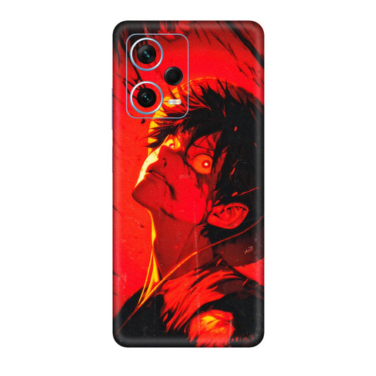 Xiaomi Redmi Phone Skins (All Models) - D.Luffy Power Up One Piece Anime - 3D Embossed Finish (L-326) Redmi Note 12 Pro Plus 5G