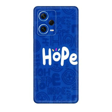 Xiaomi Redmi Phone Skins (All Models) - Hope Doodles Blue - 3D Embossed Finish (L-43) Redmi Note 12 Pro Plus 5G