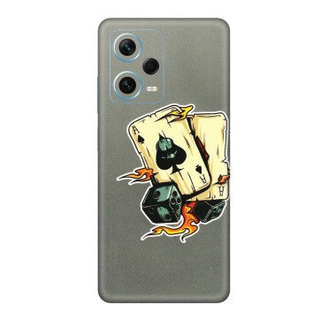Xiaomi Redmi Phone Skins (All Models) - Grey Cards Of Ace - 3D Embossed Finish (L-77) Redmi Note 12 Pro Plus 5G