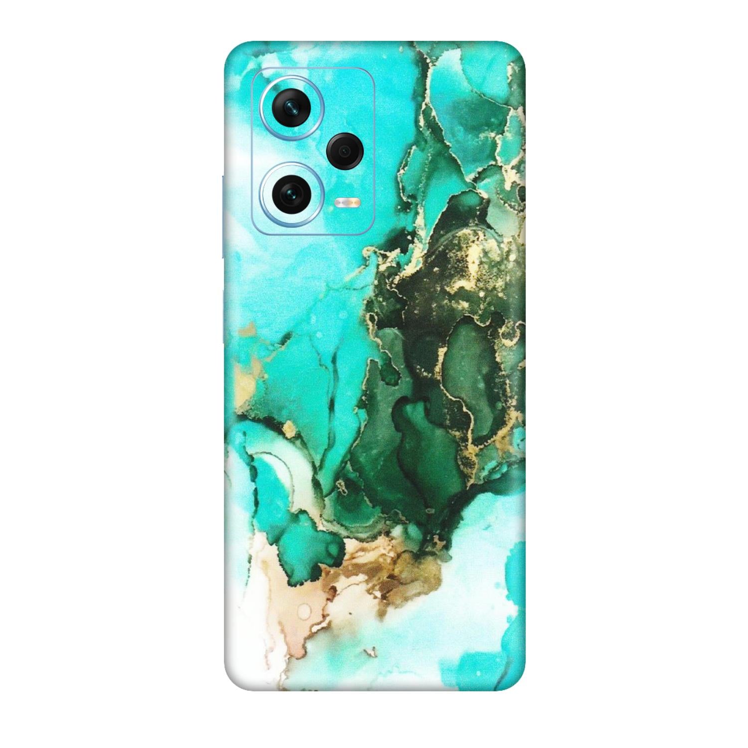Xiaomi Redmi Phone Skins (All Models) - The Blue Gold Marble - Matte Finish (M-124) Redmi Note 12 Pro Plus 5G
