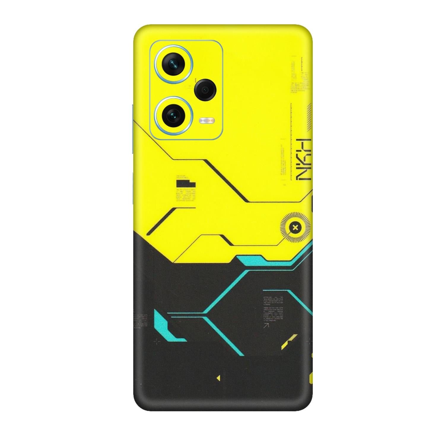 Xiaomi Redmi Phone Skins (All Models) - Black Yellow Technica - Matte Finish (M-53) Redmi Note 12 Pro Plus 5G