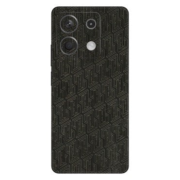 Xiaomi Redmi Phone Skins (All Models) - Black Abstract Pattern - 3D Embossed Finish (L-117) Redmi Note 13 5G