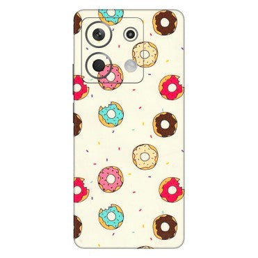 Xiaomi Redmi Phone Skins (All Models) - Mini Donuts Doodle Art - 3D Embossed Finish (L-122) Redmi Note 13 5G