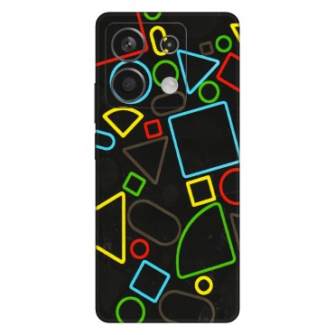 Xiaomi Redmi Phone Skins (All Models) - Black Shapes - 3D Embossed Finish (L-131) Redmi Note 13 5G