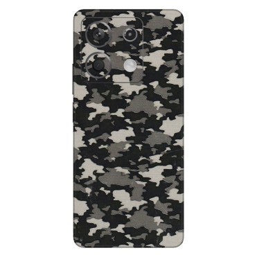 Xiaomi Redmi Phone Skins (All Models) - Black/Grey Camoflaunge - 3D Embossed Finish (L-142) Redmi Note 13 5G