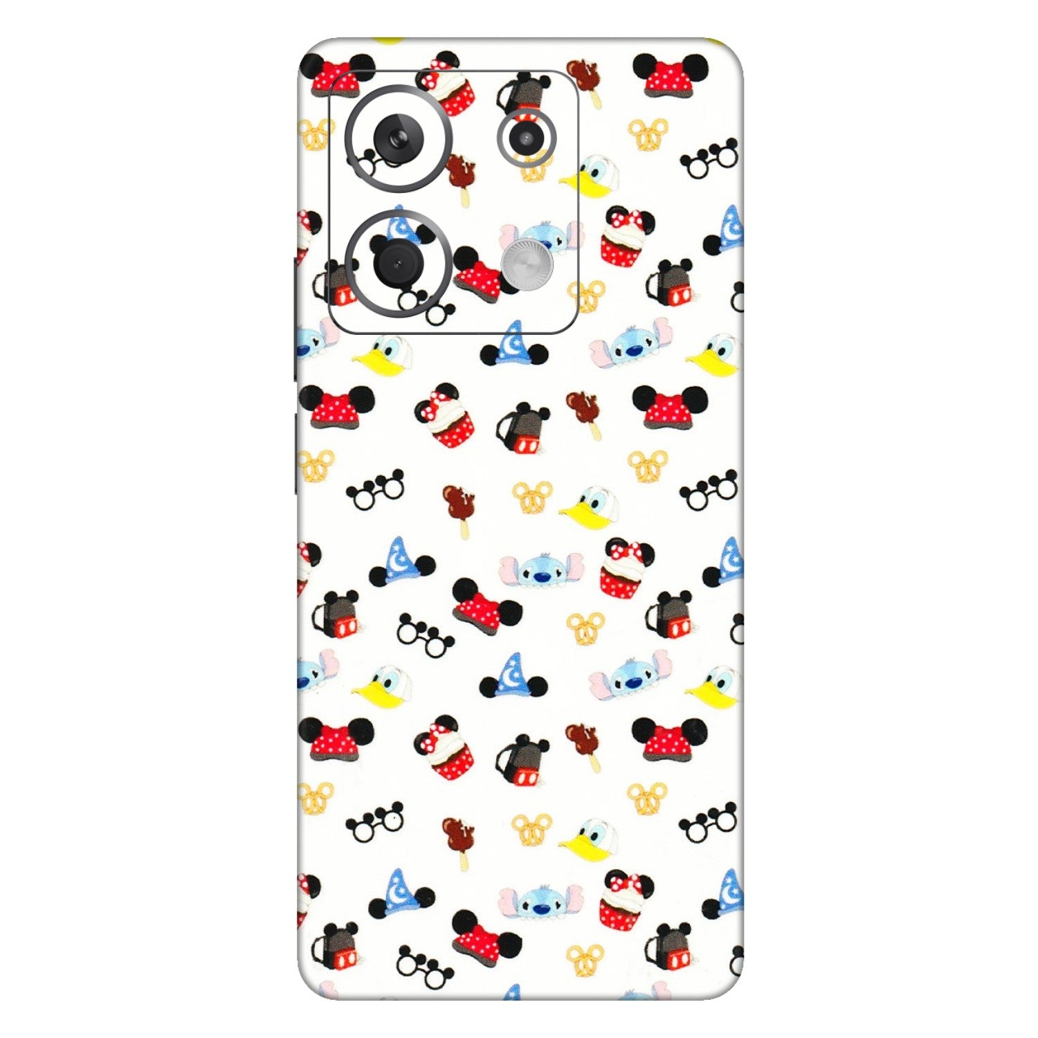 Xiaomi Redmi Phone Skins (All Models) - Minnie Mouse & Donald Doodles s - 3D Embossed Finish (L-194) Redmi Note 13 5G