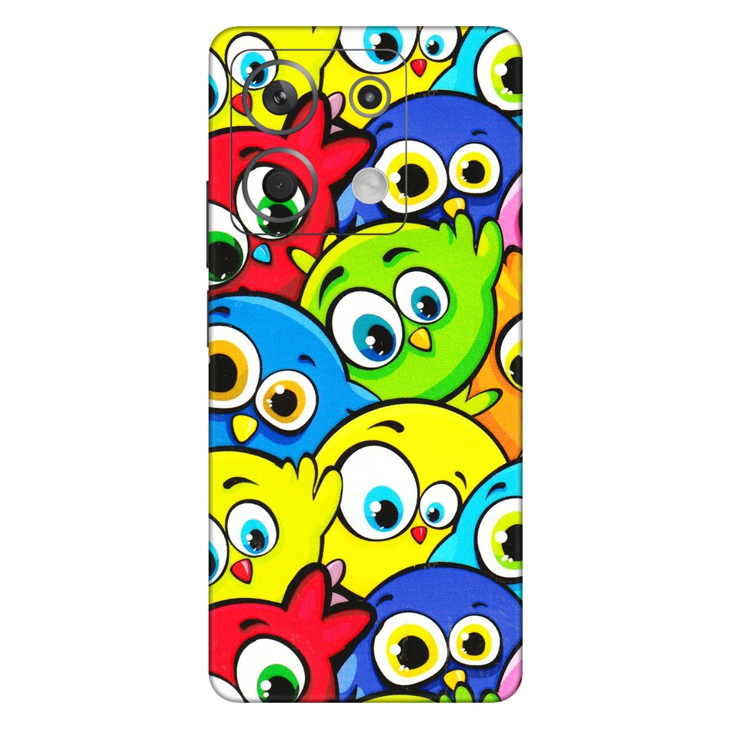 Xiaomi Redmi Phone Skins (All Models) - Cute Fluffy Birds - 3D Embossed Finish (L-213) Redmi Note 13 5G
