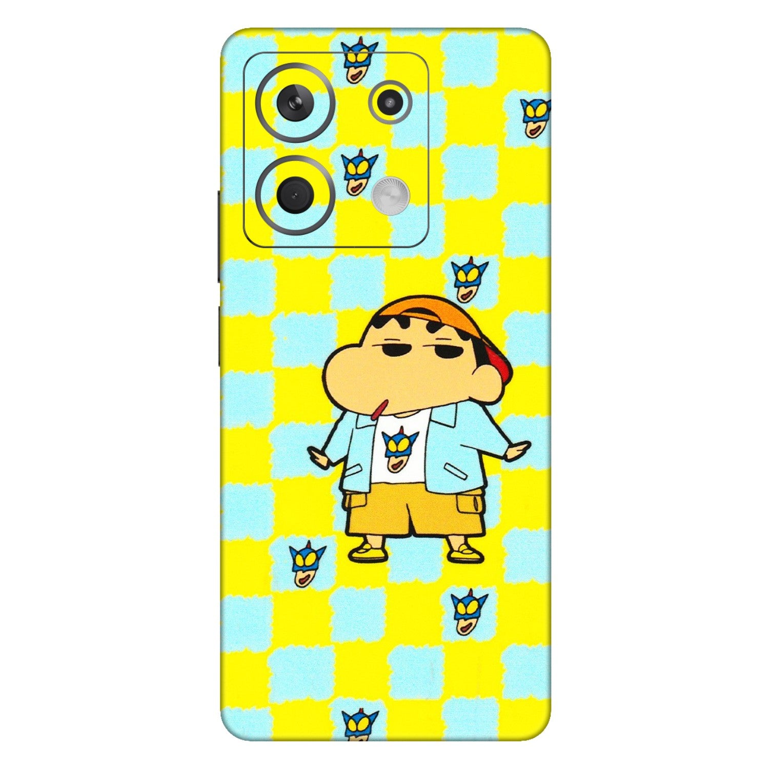 Xiaomi Redmi Phone Skins (All Models) - Yellow Blue Shinchan Cute - 3D Embossed Finish (L-221) Redmi Note 13 5G