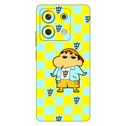 Xiaomi Redmi Phone Skins (All Models) - Yellow Blue Shinchan Cute - 3D Embossed Finish (L-221) Redmi Note 13 5G