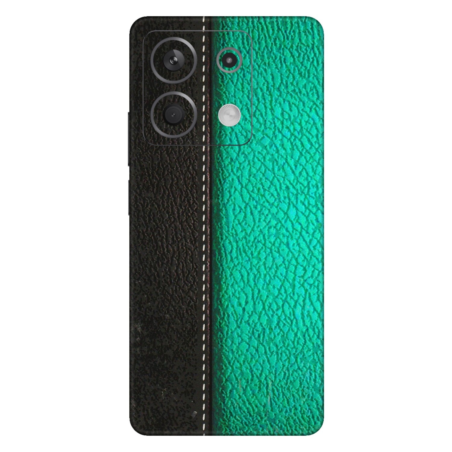 Xiaomi Redmi Phone Skins (All Models) - Black Green Dual  Leather Stich - 3D Embossed Finish (L-233) Redmi Note 13 5G