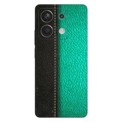 Xiaomi Redmi Phone Skins (All Models) - Black Green Dual  Leather Stich - 3D Embossed Finish (L-233) Redmi Note 13 5G