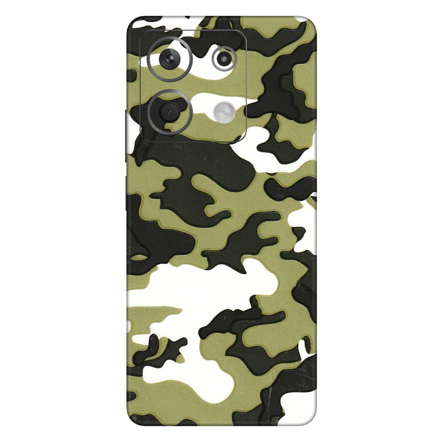 Xiaomi Redmi Phone Skins (All Models) - Camouflages White And Green - 3D Embossed Finish (L-243) Redmi Note 13 5G