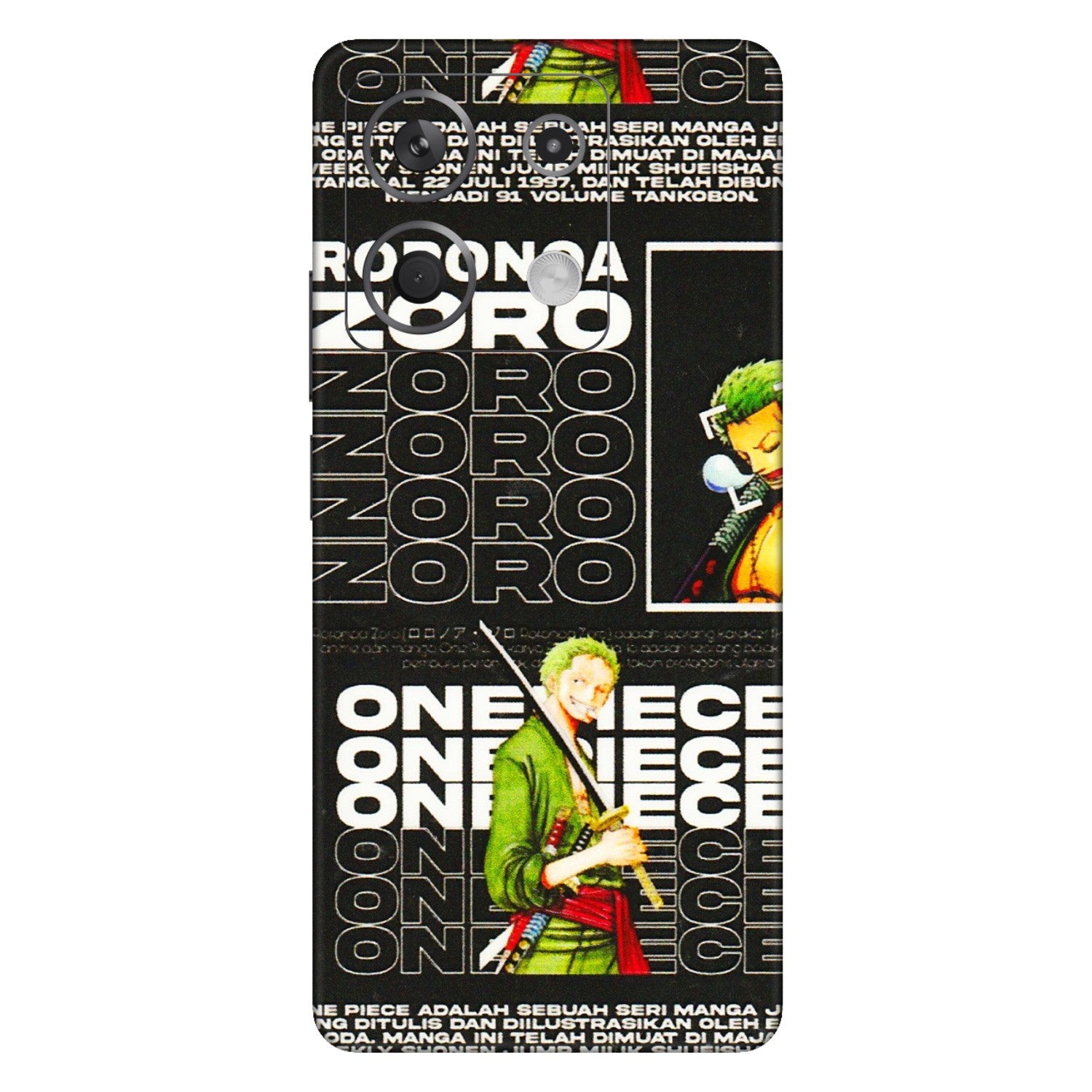 Xiaomi Redmi Phone Skins (All Models) - One Piece Zoro - 3D Embossed Finish (L-250) Redmi Note 13 5G
