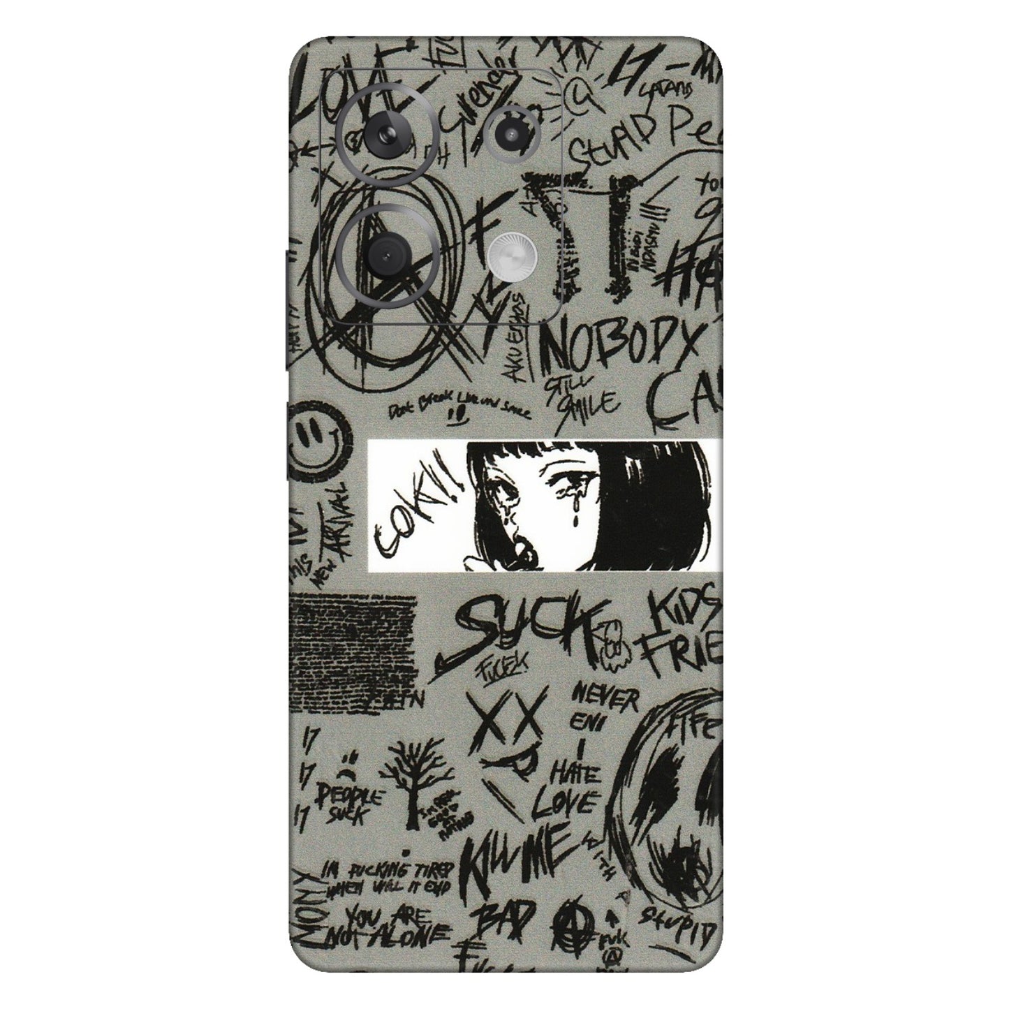 Xiaomi Redmi Phone Skins (All Models) - Never Have Love Anime - 3D Embossed Finish (L-260) Redmi Note 13 5G