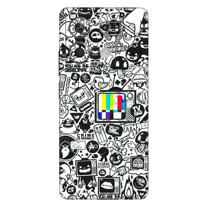 Xiaomi Redmi Phone Skins (All Models) - Doodles Positive Art - 3D Embossed Finish (L-263) Redmi Note 13 5G