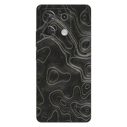 Xiaomi Redmi Phone Skins (All Models) - Abstract White Line Map - 3D Embossed Finish (L-269) Redmi Note 13 5G