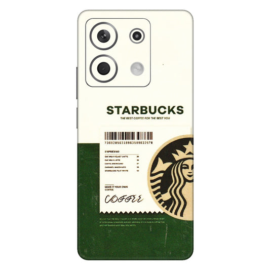 Xiaomi Redmi Phone Skins (All Models) - Starbucks Barcode - 3D Embossed Finish (L-308) Redmi Note 13 5G
