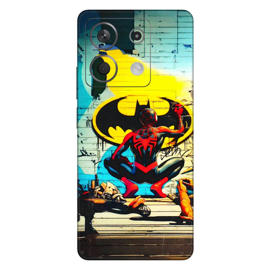Xiaomi Redmi Phone Skins (All Models) - New Spiderman Bat Logo - 3D Embossed Finish (L-309) Redmi Note 13 5G