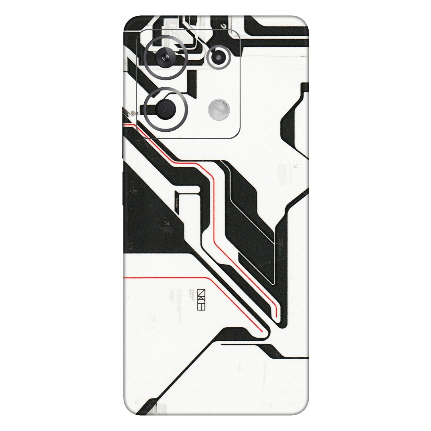 Xiaomi Redmi Phone Skins (All Models) - White Techy Logo - 3D Embossed Finish (L-312) Redmi Note 13 5G