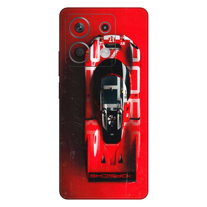 Xiaomi Redmi Phone Skins (All Models) - Red Porsche Car Logo - 3D Embossed Finish (L-315) Redmi Note 13 5G