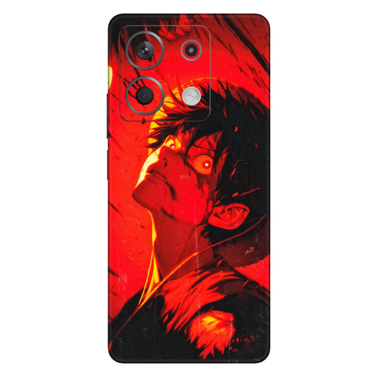 Xiaomi Redmi Phone Skins (All Models) - D.Luffy Power Up One Piece Anime - 3D Embossed Finish (L-326) Redmi Note 13 5G