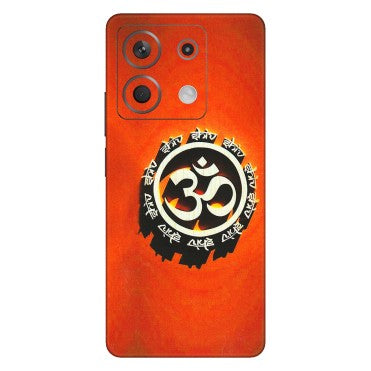 Xiaomi Redmi Phone Skins (All Models) - Aum Shiv Orange - 3D Embossed Finish (L-32) Redmi Note 13 5G
