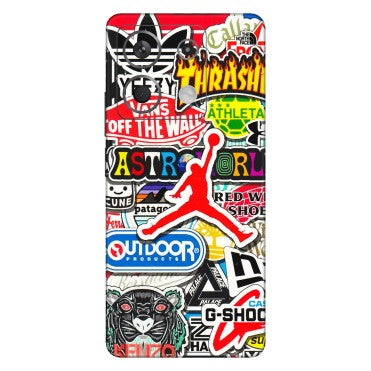 Xiaomi Redmi Phone Skins (All Models) - Multi Brands Sticker Graffiti - 3D Embossed Finish (L-37) Redmi Note 13 5G