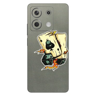 Xiaomi Redmi Phone Skins (All Models) - Grey Cards Of Ace - 3D Embossed Finish (L-77) Redmi Note 13 5G
